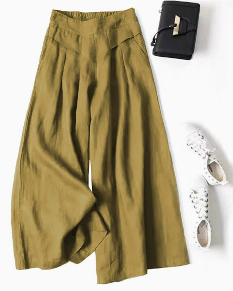 Broek Los Hoge Taille Slankmakend Ingekort