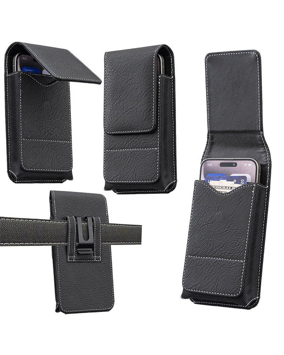 🔥Heupriem telefoontasje 📱 Multivak lederen holster met kaarthouder