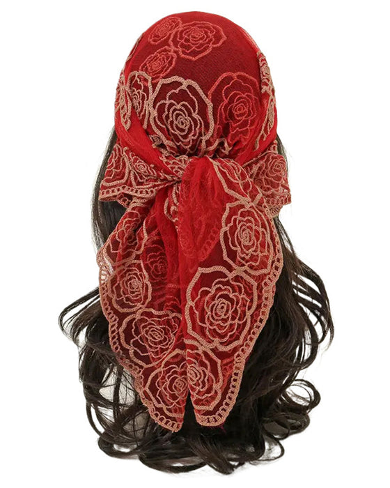 Bloemen Mesh Scallop Design Bandana