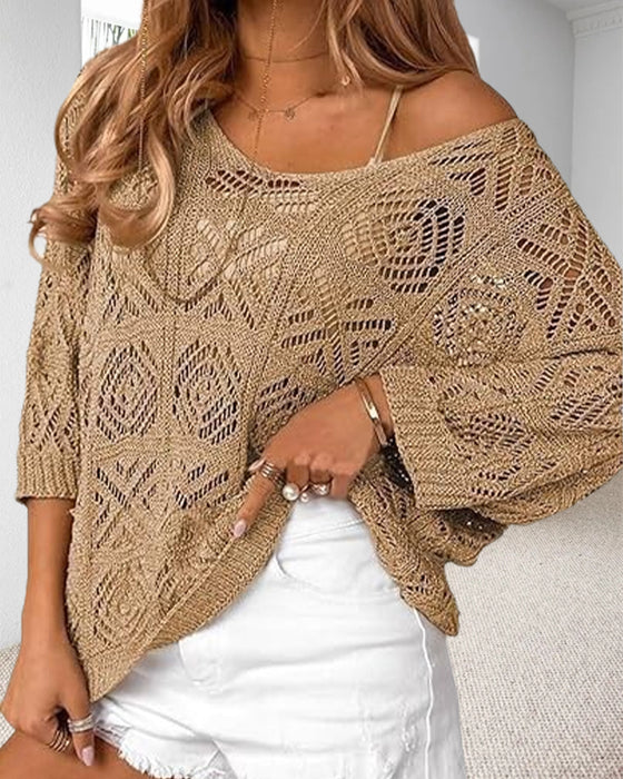 Pullover Uitgesneden 3/4-Mouw
