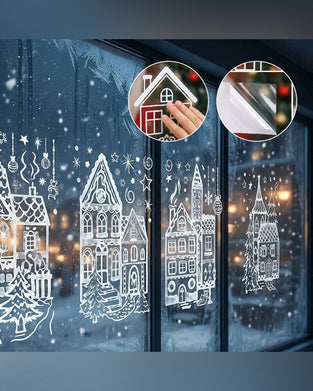Kerstdorp Raamstickers