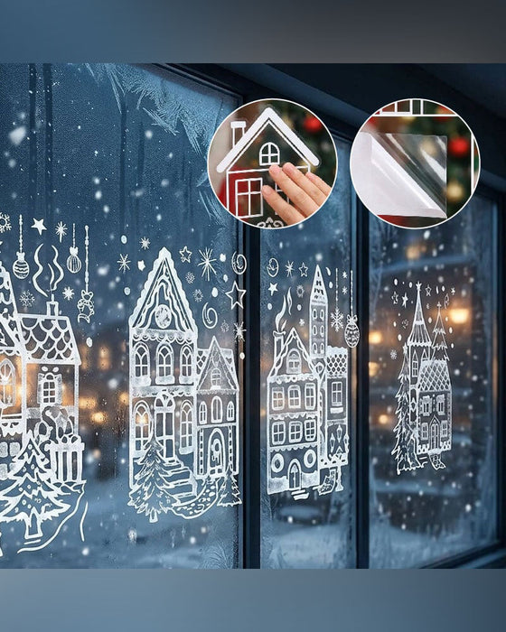 Kerstdorp Raamstickers