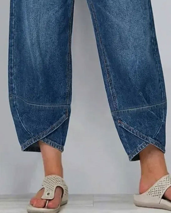 Broek Denim Patchwork Casual