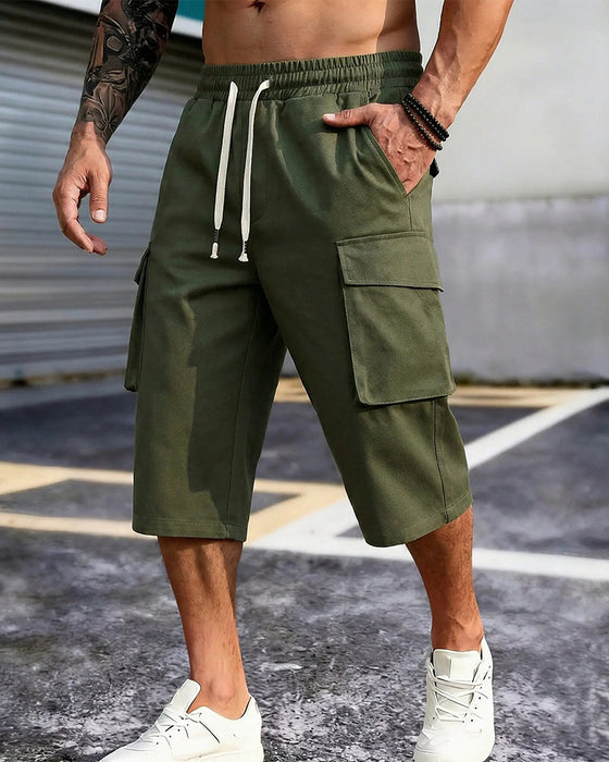 Broek Elastische Taille Trekkoord Zak Heren