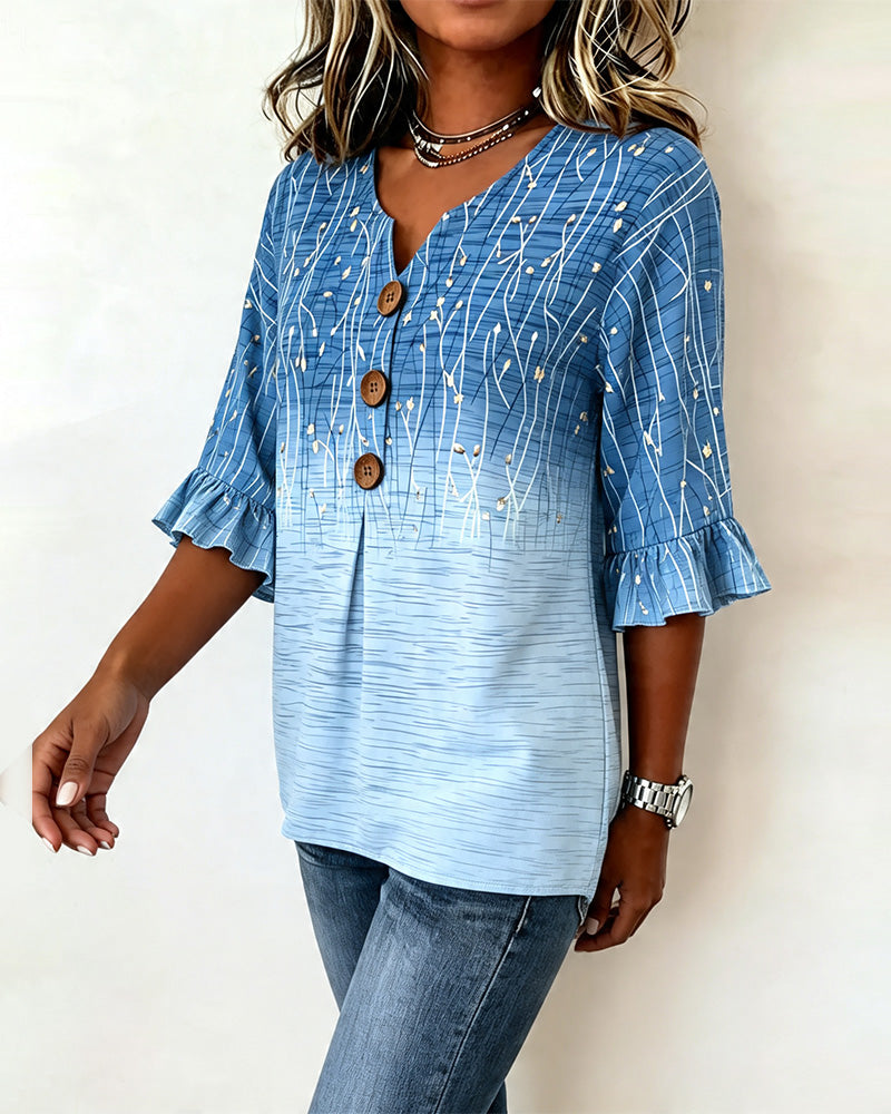Blouse Bedrukt Geruwd