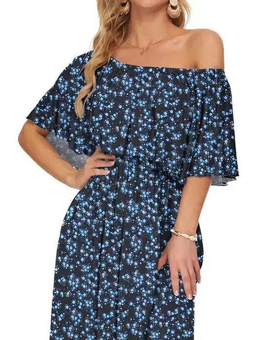 Jurk Elegant Inktwasbehandeling Bloemen Maxi