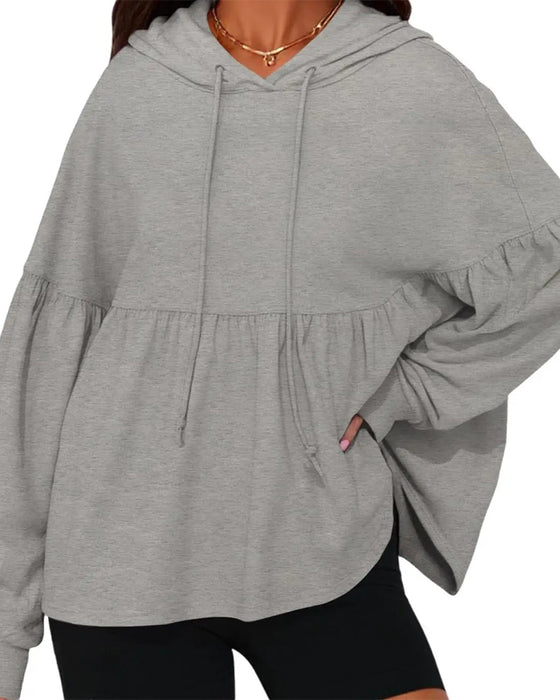 Sweatshirt Capuchon Trekkoord Los