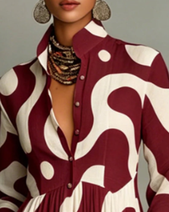 Jurk Knoop Zak Print