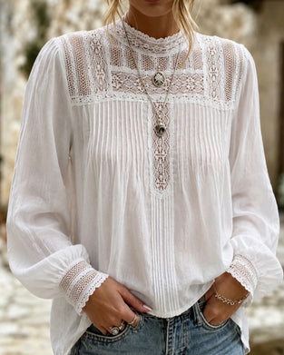 Blouse Lantaarn Mouw Effen Casual