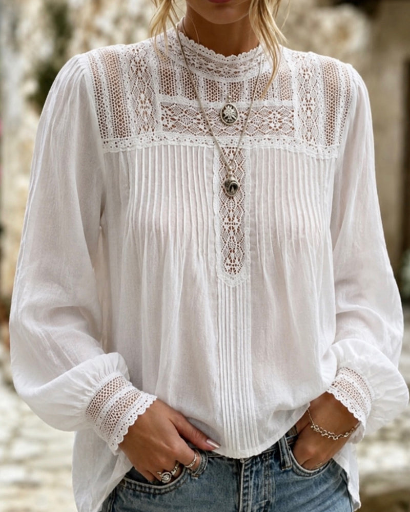 Blouse Lantaarn Mouw Effen Casual