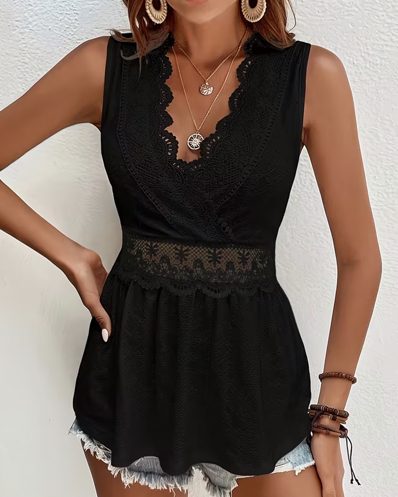 Top Sexy V-hals Modieus Uitgesneden