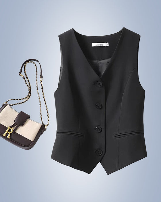 Dameskostuumjasje met effen kleur en temperament