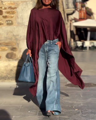 Effen kleur Batman onregelmatige blouse