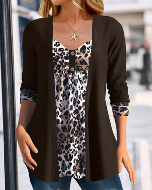 Top Nep Tweedelig Luipaardprint