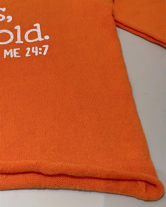 Trui V-hals Letterprint Wijd Casual