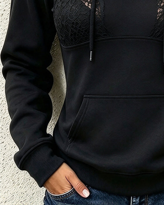 Sweatshirt Half Rits Met Capuchon Trekkoord