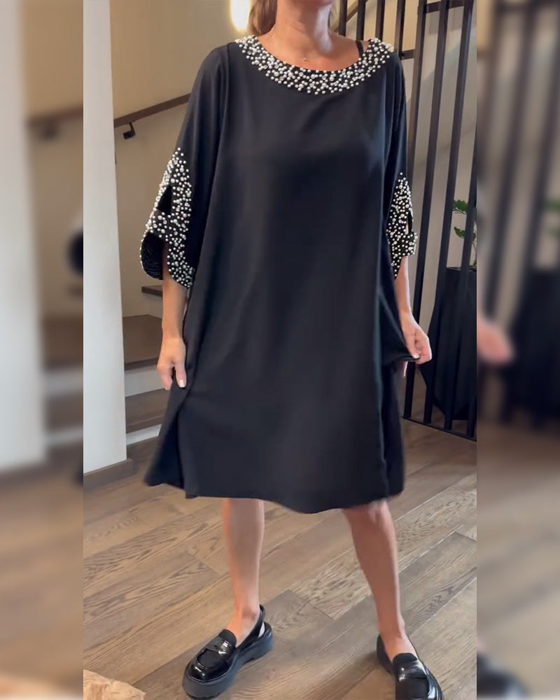 Modieuze Loszittende Kralenjurk