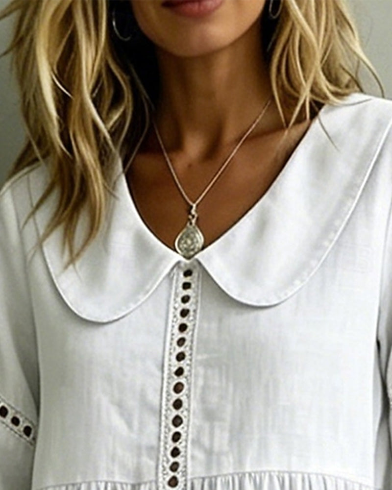 Blouse Peter Pan Kraag Uitsnijding