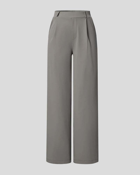 Rechte Broek In Effen Kleur Met Val Voor Pak