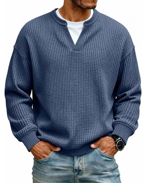 Sweatshirt Heren Ronde Hals Nep Gelaagd