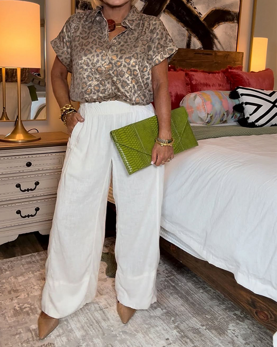 Blouse casual luipaardprint