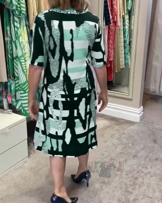 Midi-jurk met luipaardprint voor dames