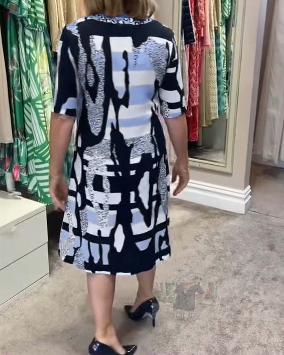 Midi-jurk met luipaardprint voor dames