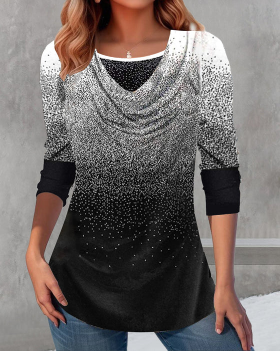 Modieuze top met gestikt verloop