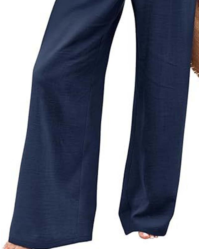 Broek Knoop Elastische Taille Wijd