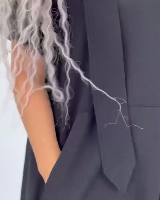 Jurk Effen Kleur Hoodie Casual