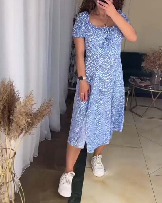 Casual slim-fit bloemenjurk