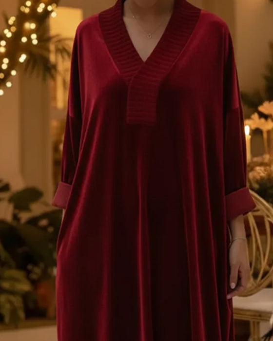 Jurk V-hals Wijd Modieus