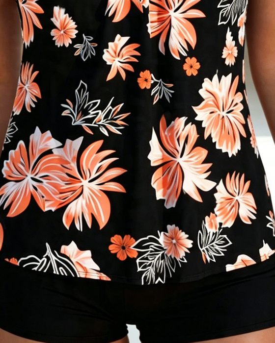 Tankini Buik-Bedekkend Geprint