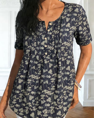 Blouse Vintage Gerimpeld Bloemen