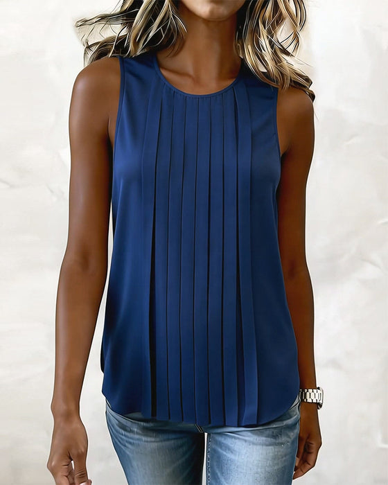 Tanktop Orgelplooi Mouwloos