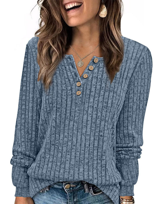 Top V-Hals Knoop Stijlvol