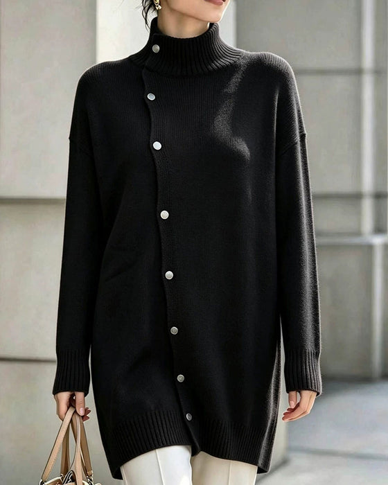 Cardigan Turtleneck Enkel Knoopsluiting