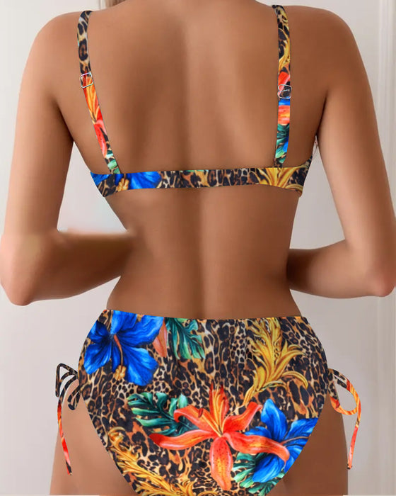 Bikini Bralette Luipaard Bloemenprint