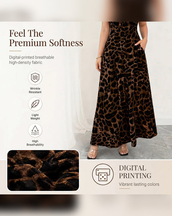 Jurk Casual Luipaardprint Maxi