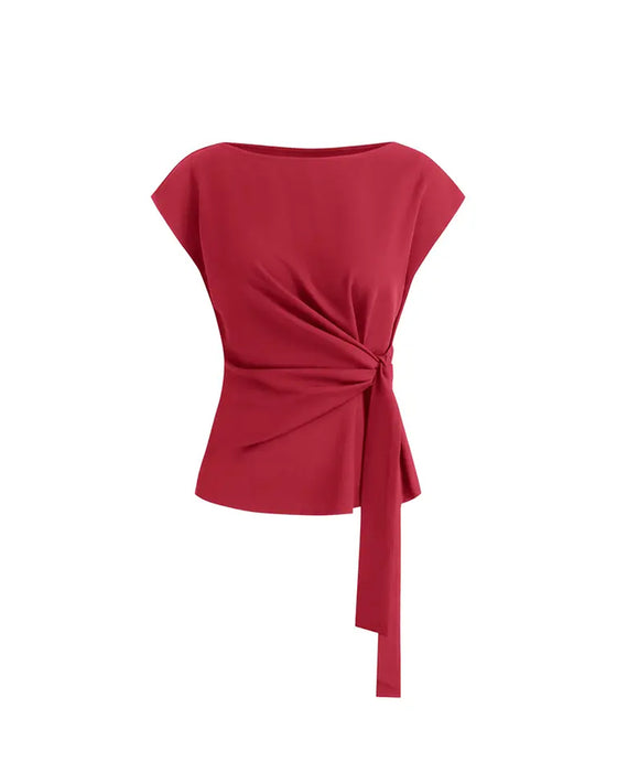 Blouse Off-Schouder Draai Knoop