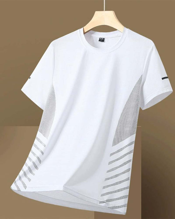 T-Shirt Zijstreep Heren Ijs Zijde