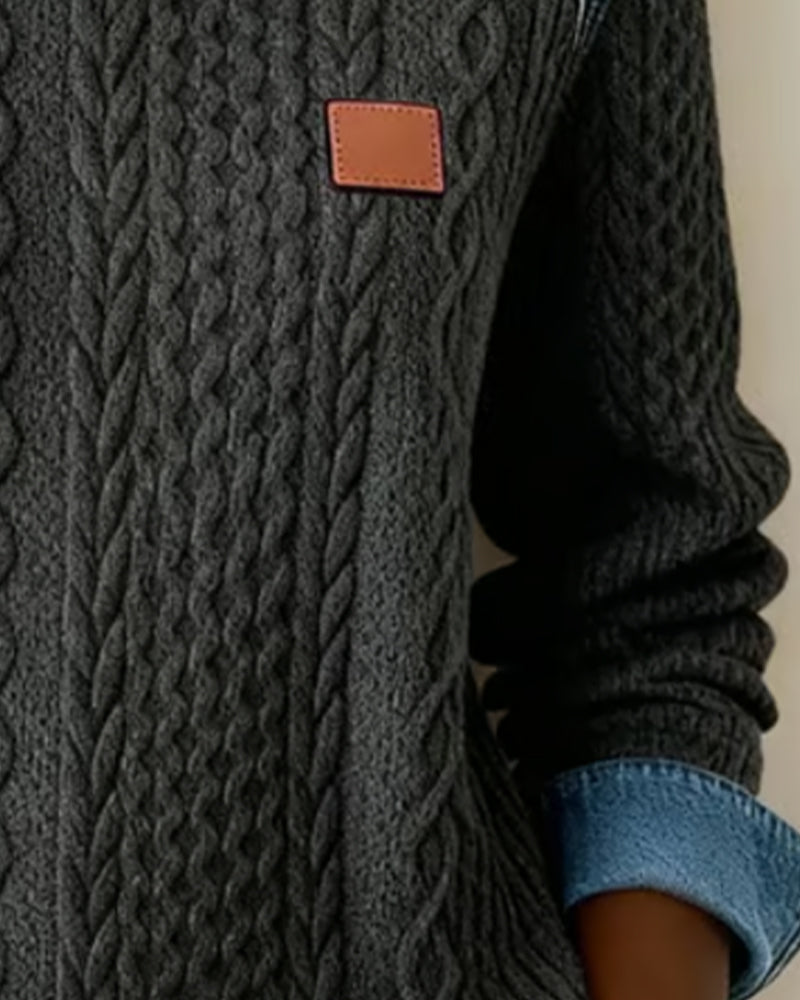 Colorblocking Sweatshirt Met Ronde Hals