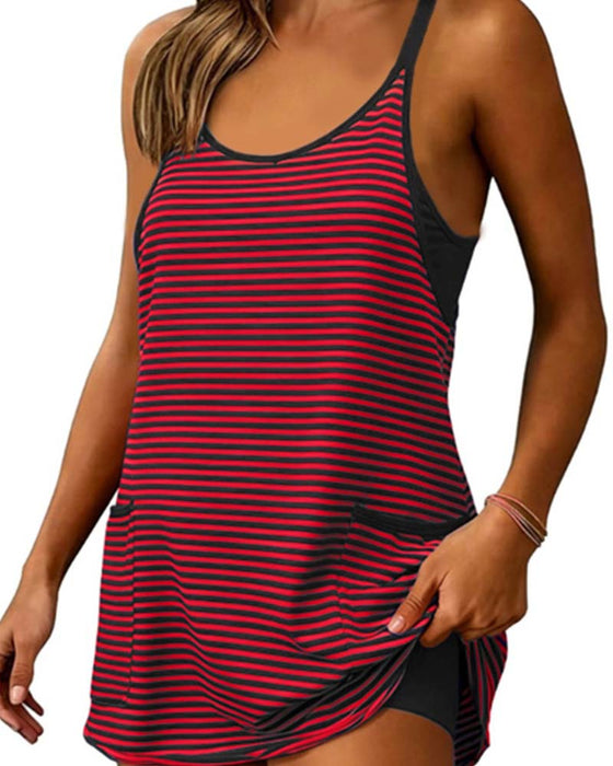 Jumpsuits Gestreept Mouwloos Cami Casual