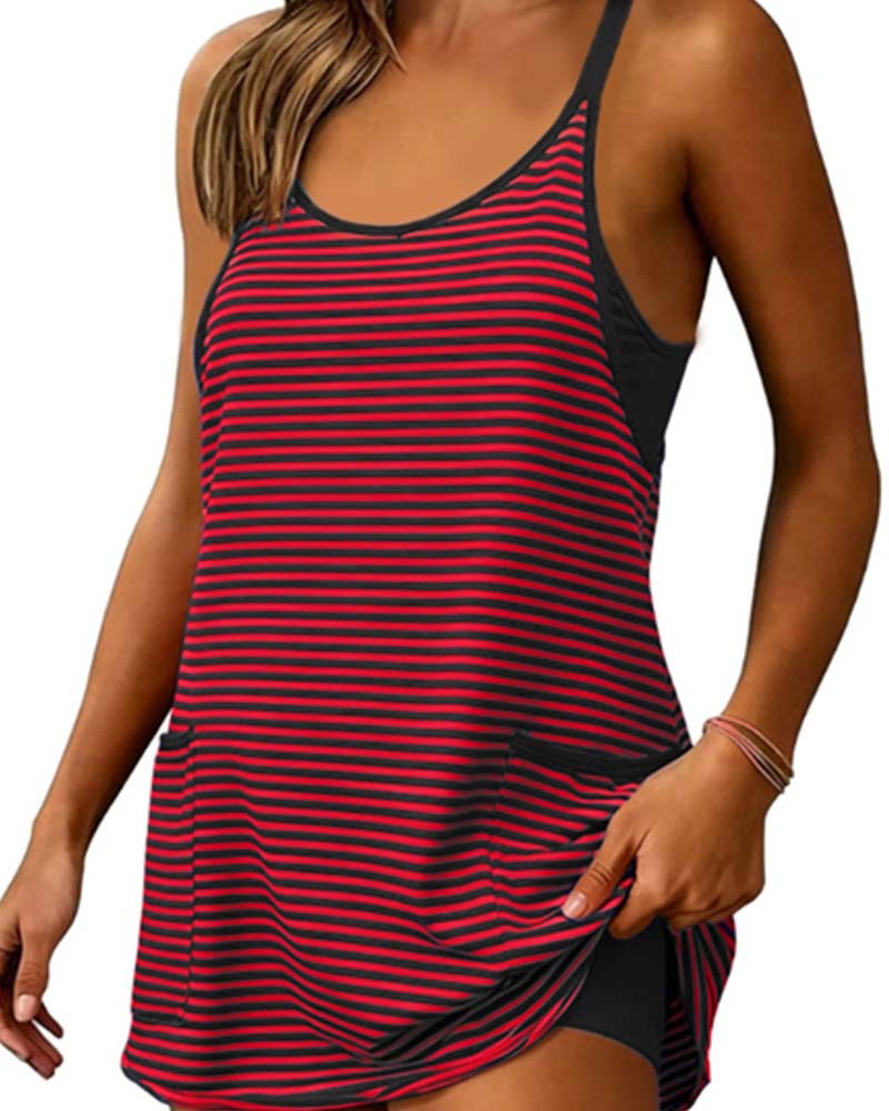 Jumpsuits Gestreept Mouwloos Cami Casual