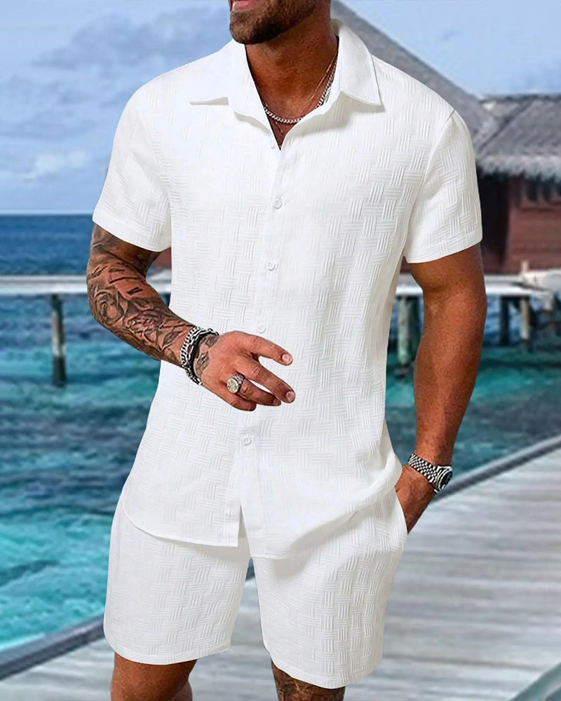 Sets Ruit Polo Kraag Casual Heren