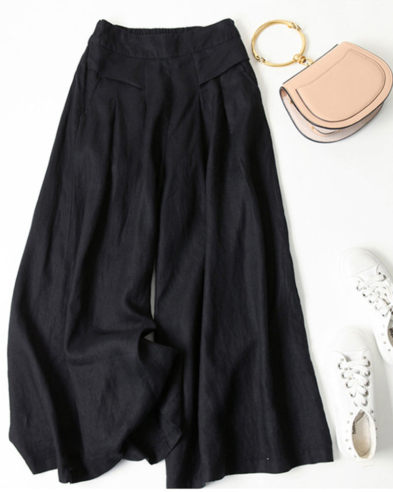 Broek Los Hoge Taille Slankmakend Ingekort