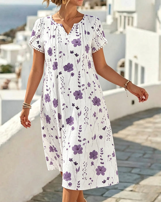 Jurk Casual Print Gestructureerd