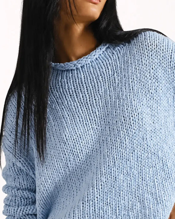 Pullover Ronde Hals Kort Lange Mouw Effen