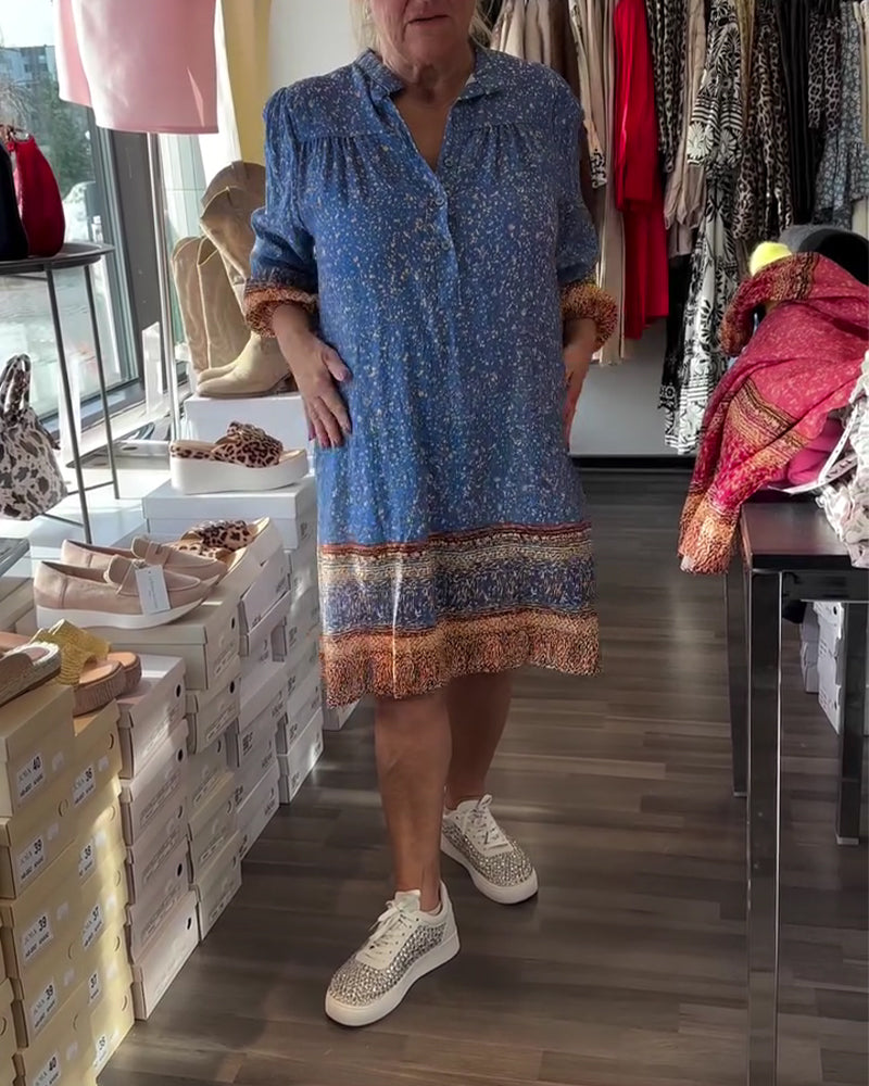 Jurk Bloemenprint Etnische Stijl