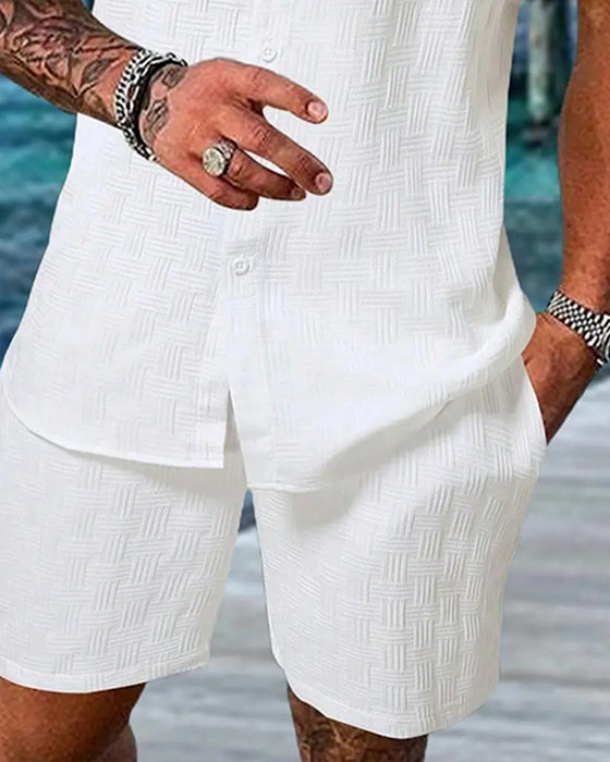 Sets Ruit Polo Kraag Casual Heren